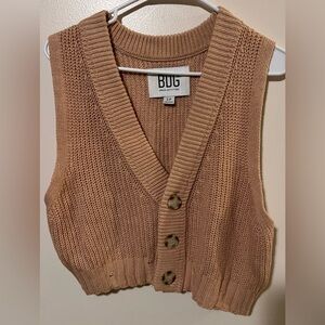 BDG Button-Up Tan Cardigan Vest